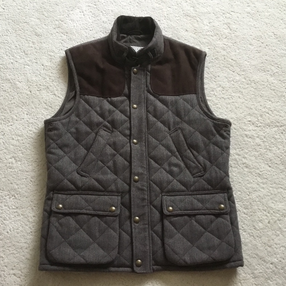 Jos. A. Bank 1905 Collection Brown Herringbone Quilted Vest